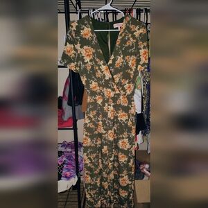 Green And Yellow Floral Jumpsuit